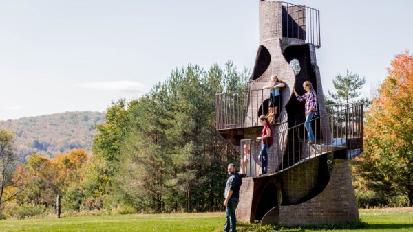 Family at Griffis Sculpture Park